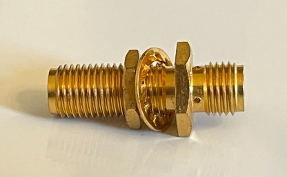 RADIALL GOLD PLATED SMA LONG REACH FEMALE / FEMALE BULKHEAD ADAPTER fbb15a8