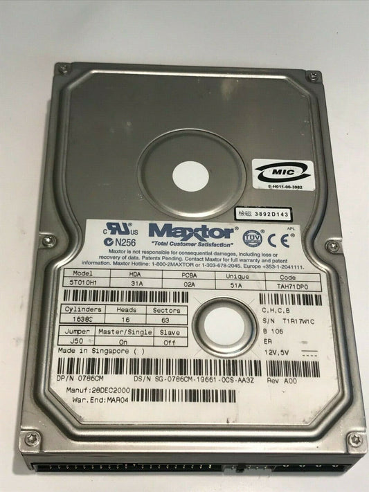 MAXTOR 5T010H1 31A 02A 51A TAH71DP0 10.2GB IDE HARD DRIVE aa5fa6c