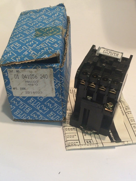 MTE 01-041056-240 MAX03-4N/0 240V 4 POLE CONTACTOR ad1T22