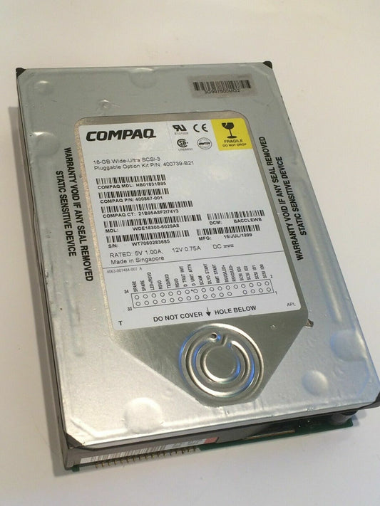 COMPAQ HB01831B95 18GB 80PIN SCSI WIDE 400867-001 HARD DRIVE aa4cc9