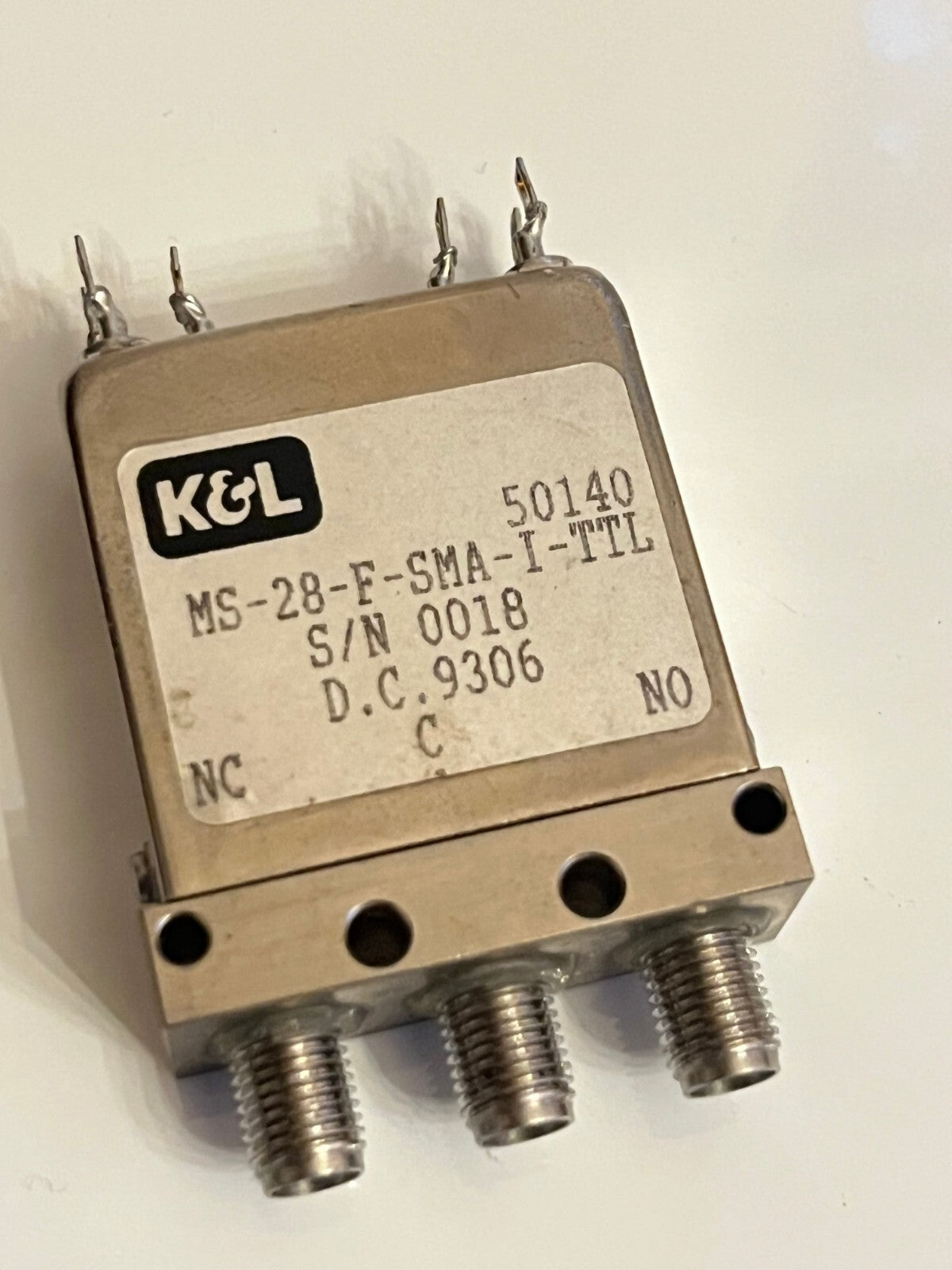 K&L RF SMA COAXIAL RELAY 18GHz 28Vdc SPDT fd5c3