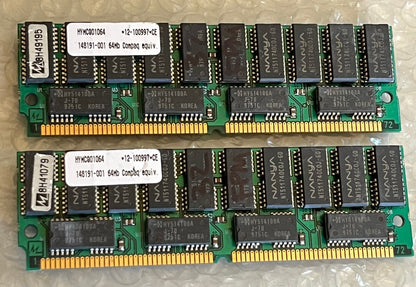 COMPAQ 148191-001 64MB KIT 72 PIN 70NS FAST PAGE MODE PARITY FPM SIMM fd1A42