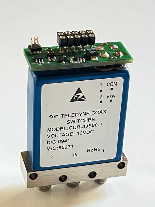 TELEDYNE CCR-33S80-T COAX RELAY SWITCH 18GHz 12Vdc SPDT WITH TTL PCB ae1w79