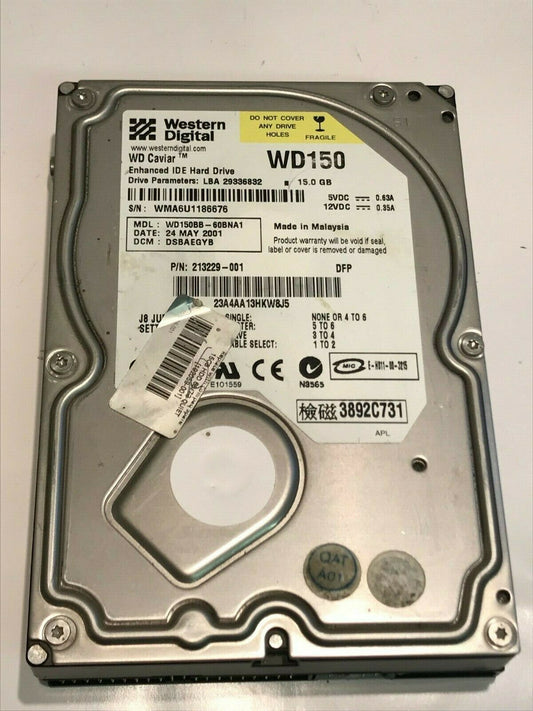 WESTERN DIGITAL CAVIAR WD150 15GB IDE HARD DRIVE WD150BB-60BNA1 DSBAEGYB aa5fd3A