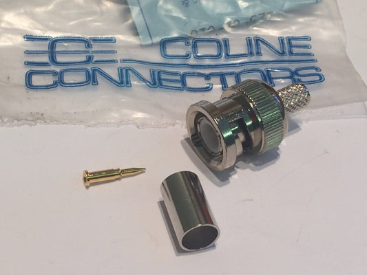 GOOD QUALITY BNC PLUG 50 OHM MALE CRIMP TYPE FOR RG58 CABLE (x1) blb103