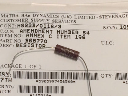 DALE RNC65H9093FS 909K 1% 0.5W MILITARY GRADE LOW NOISE RESISTOR x1 fd6K9