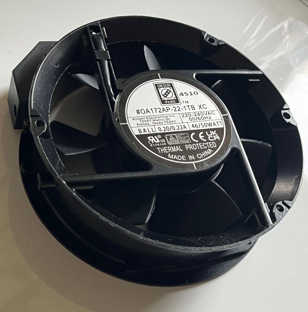 ORION OA172AP-22-1TB 230V AXIAL FAN 172MM x 51mm ROUND BLOWER fd1d29