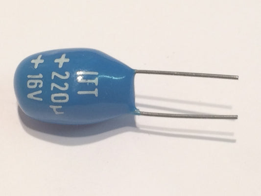 220UF 16V VINTAGE ITT TANTALUM BEAD CAPACITOR (x1) bda41b