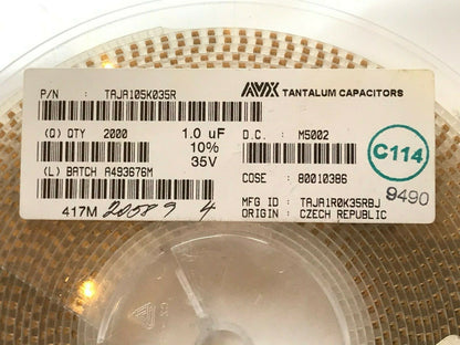 1UF 35V AVX SURFACE MOUNT TANTALUM CAPACITORS CASE SIZE A faa~2K