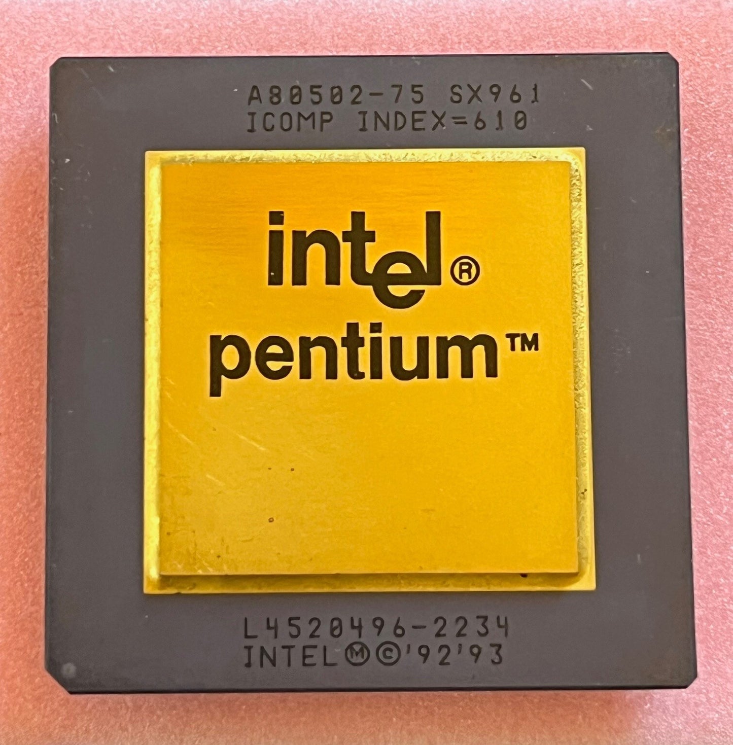INTEL A80502-75 SX961 SOCKET 4 COLLECTIBLE PENTIUM PROCESSOR fbb15A11