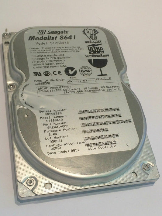 SEAGATE ST38641A 9K2001-002 FIRMWARE 3.04 IDE HARD DRIVE 8.6GB aa4bc13A