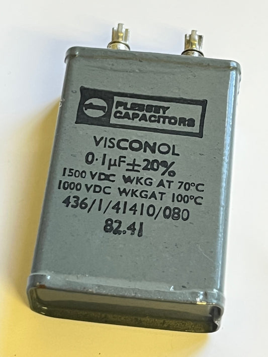 0.1UF 0.1mfd 1500V PAPER IN OIL PLESSEY VISCONOL VINTAGE CAPACITOR FD6C30