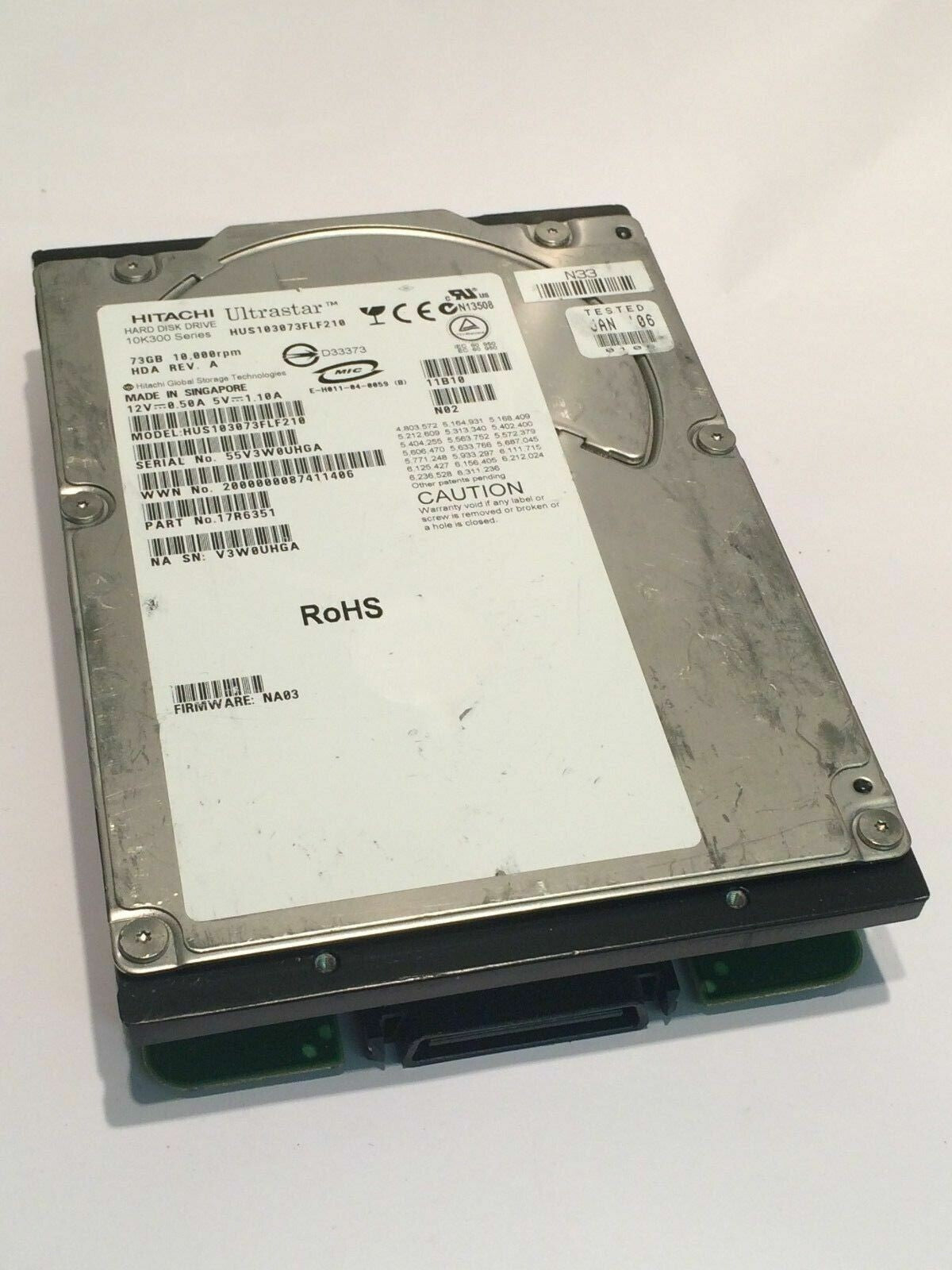 Hitachi Ultrastar 10K300 73.4GB FIBER CHANNEL HARD DRIVE fbd1a