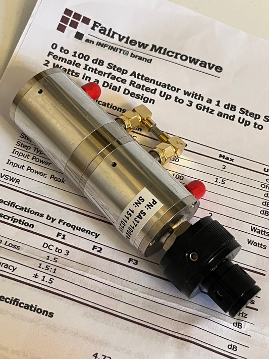 FAIRVIEW SA37100SMA 0 - 100dB VARIABLE STEP ATTENUATOR 3GHZ 2W NEW ad2n33