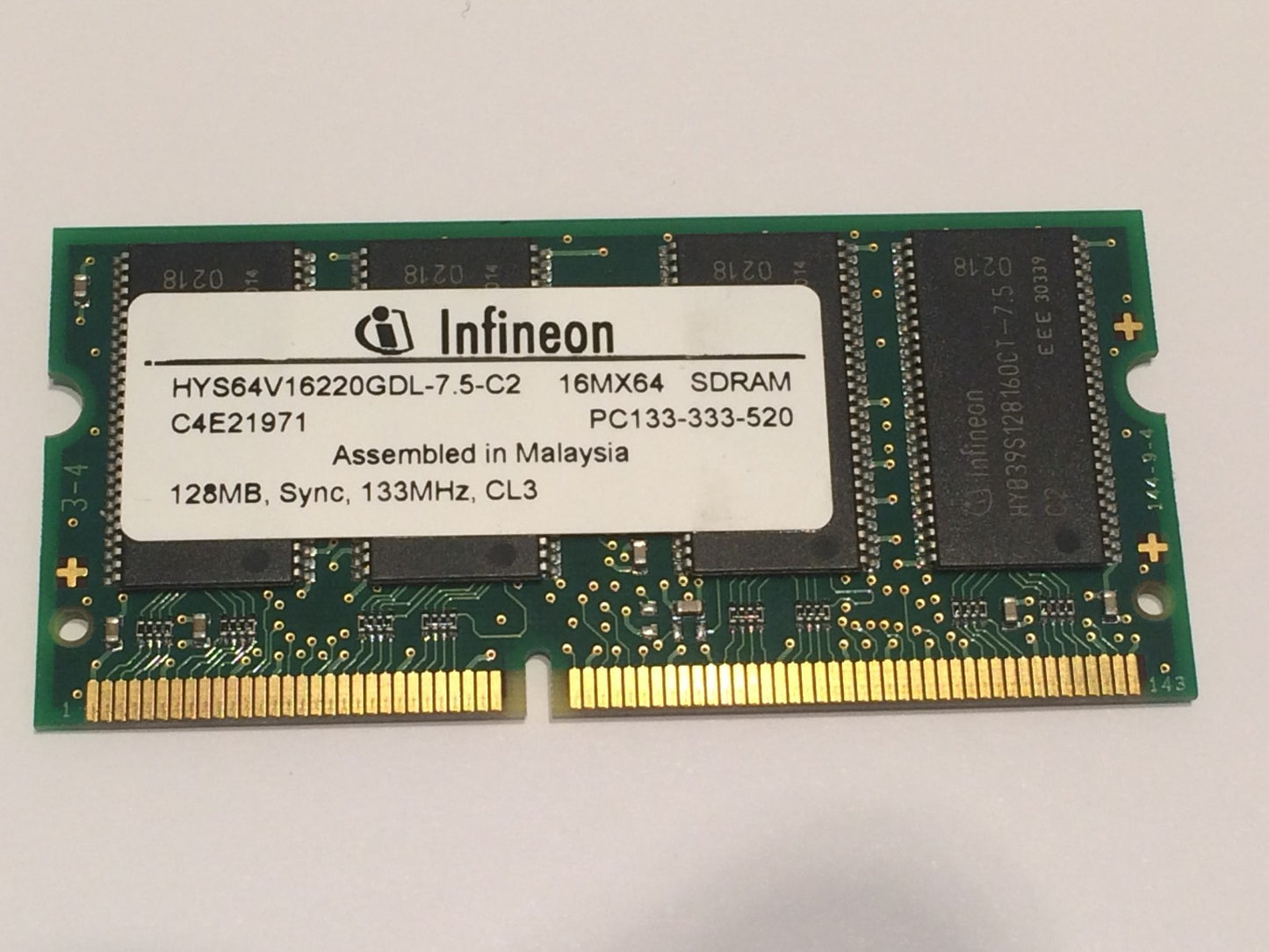 128MB PC133 144 PIN SODIMM LAPTOP MEMORY fba10a25