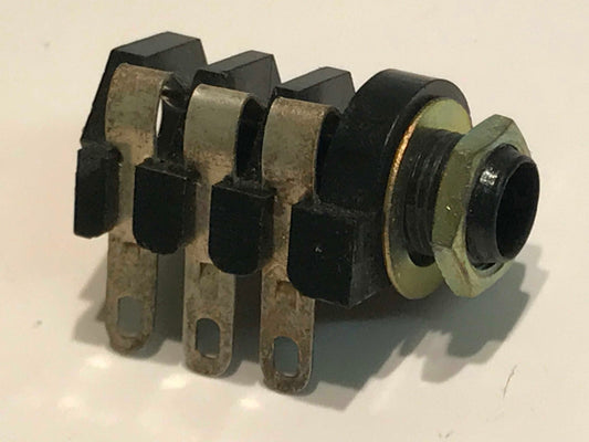 VINTAGE MADE IN JAPAN 1/4" 6.35mm STEREO PANEL JACK SOCKET (x1) ad1r14