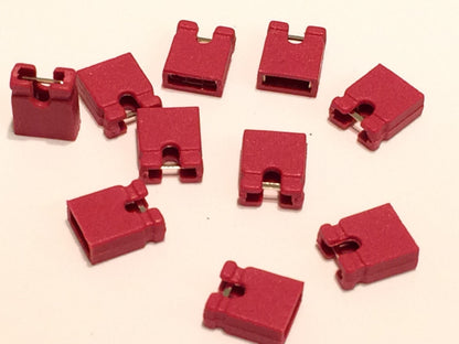 PCB HEADER JUMPER LINKS 0.1" 2.54mm BEST QUALITY HARWIN RED (x10) fd5f24