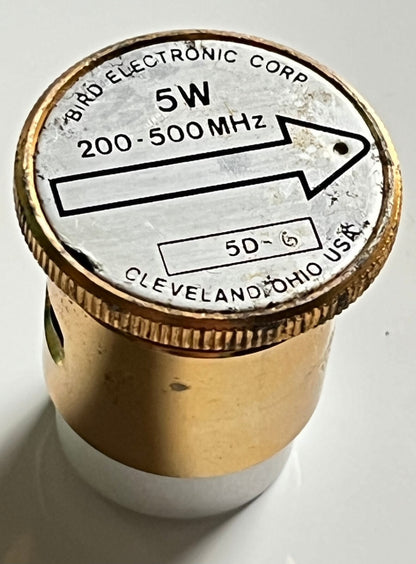 BIRD 5D PLUG IN ELEMENT SLUG 0 - 5 WATTS 200 - 500 MHz THRULINE 43 fcb20.43