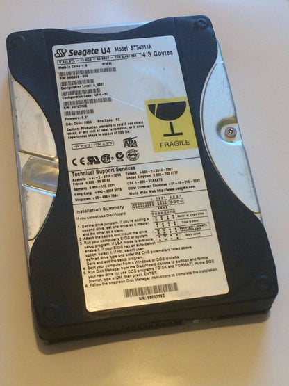 SEAGATE ST34311A 9M9002-305 FIRMWARE 8.01 IDE HARD DRIVE 4.3GB aa4ba18