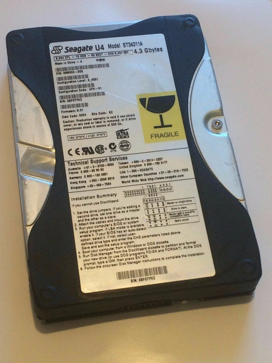 SEAGATE ST34311A 9M9002-305 FIRMWARE 8.01 IDE HARD DRIVE 4.3GB aa4ba18