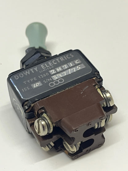 MILITARY SPEC DOWTY SAFETY LOCKING TOGGLE SWITCH DPDT 1260-2N71C fd1E20