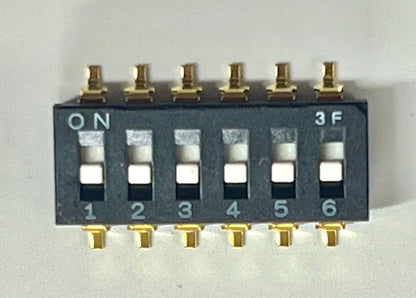 6 WAY SURFACE MOUNT DIP DIL SWITCH VERY LOW PROFILE GOLD PLATED x1 BDA40A