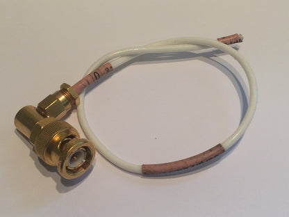 RIGHT ANGLE BNC PLUG 50 OHM MALE ON RG179 COAX HEAVILY GOLD PLATED blb197