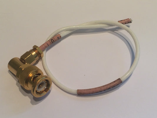 RIGHT ANGLE BNC PLUG 50 OHM MALE ON RG179 COAX HEAVILY GOLD PLATED blb197