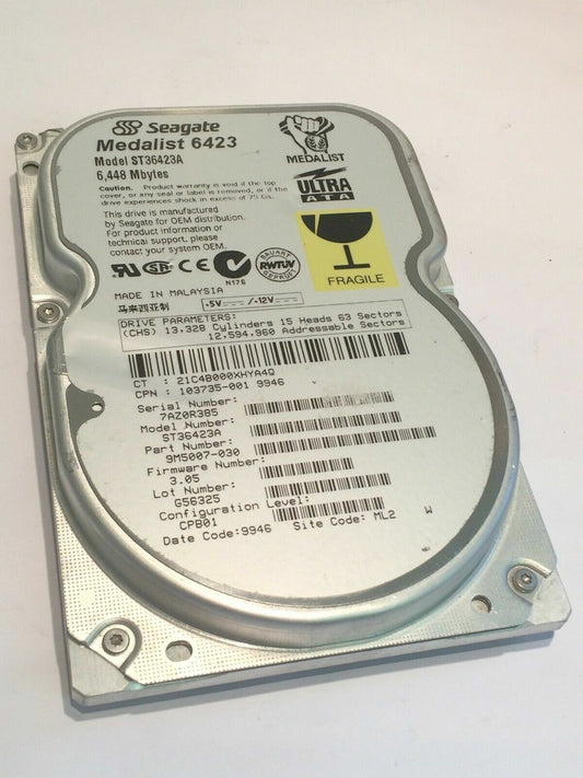 SEAGATE ST36423A 9M5007-030 FIRMWARE 3.05 IDE HARD DRIVE 6.4GB aa4bc6