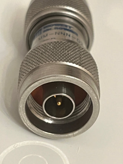 MIDWEST MICRO. N MALE TO N MALE 50 OHM 18GHz RF COAXIAL ADAPTER FBA10A99