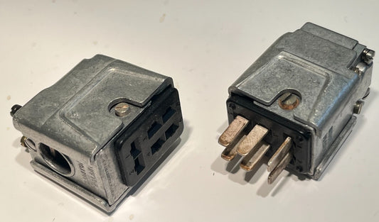 HEAVY DUTY 6 WAY IN LINE PLUG & SOCKET PAIR PLESSEY CONNECTORS ad1Y12