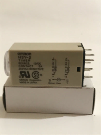 H3Y-2 12V DC MINIATURE PLUG IN TIMER 8 PIN 0 - 10 SECONDS DP CONTACTS ad2G4