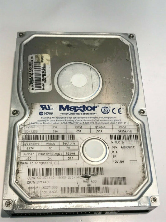 MAXTOR 90432D2 82A 05A 51A 4.3GB IDE HARD DRIVE GAS54112 aa5gd2