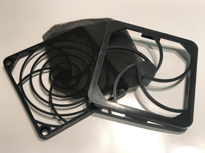 80MM FAN GRILL FINGER GUARD & AIR FILTER BY SINWAN BLACK PLASTIC fbb1d