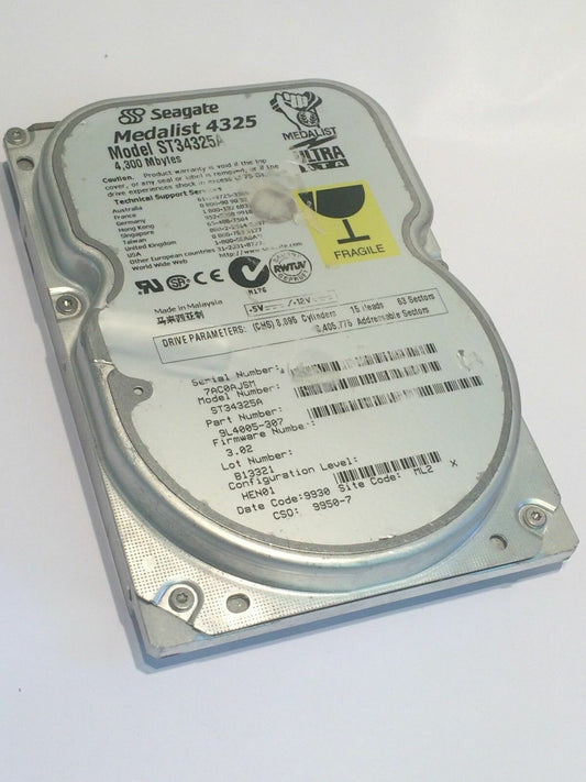 SEAGATE ST34325A 9L4005-307 FIRMWARE 3.02 IDE HARD DRIVE 4.3GB aa4bc14