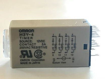 H3Y-4 12V DC MINIATURE PLUG IN TIMER 14 PIN 1 - 30 SECONDS 4 POLE 4PCO ac1x2
