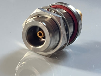 SUHNER N TYPE BULKHEAD FEMALE FOR SMALL COAX & .141 SEMI RIGID fcb25.43