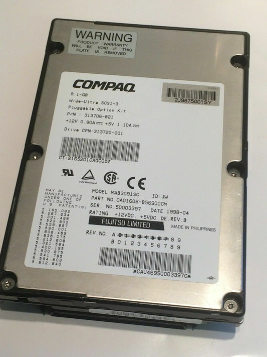 FUJITSU MAB3091SC 9.1GB SCSI 3 HARD DRIVE CAO1606-B56900CM aa4ca5