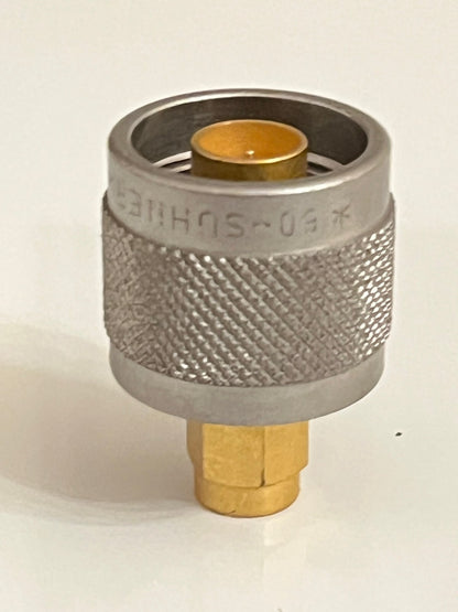 SUHNER PREMIUM N MALE TO SMA MALE PRECISION RF COAXIAL ADAPTER FBA10A98