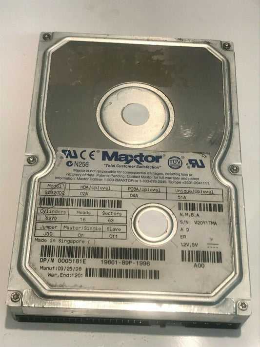 MAXTOR 90320D2 02A 04A 51A 3.2GB IDE HARD DRIVE aa5hd5