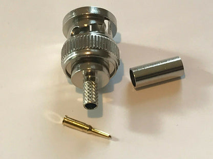 BEST QUALITY BNC PLUG 75 OHM MALE CRIMP TYPE FOR RG59 CABLE (x1) bsc3b
