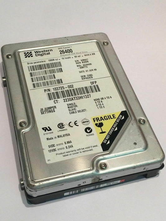 WESTERN DIGITAL CAVIAR 26400 6.4GB 103725-002 IDE HARD DRIVE aa4cd11