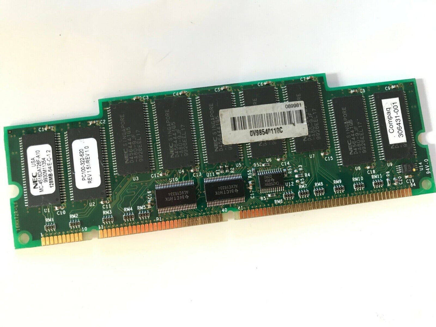 306431-001 128MB PC100 ECC REGISTERED SDRAM 168-PIN DIMM UK SELLER fcb11.10