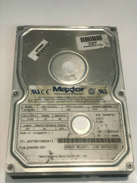 MAXTOR 81630A4 03A 08A 31A 1.6GB IDE HARD DRIVE 244656-001 aa5hd8