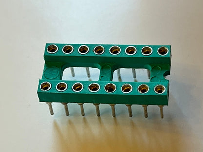 AUGAT 16 WAY PREMIUM GOLD PLATED TURNED PIN DIL IC SOCKET (x1) fba39.17