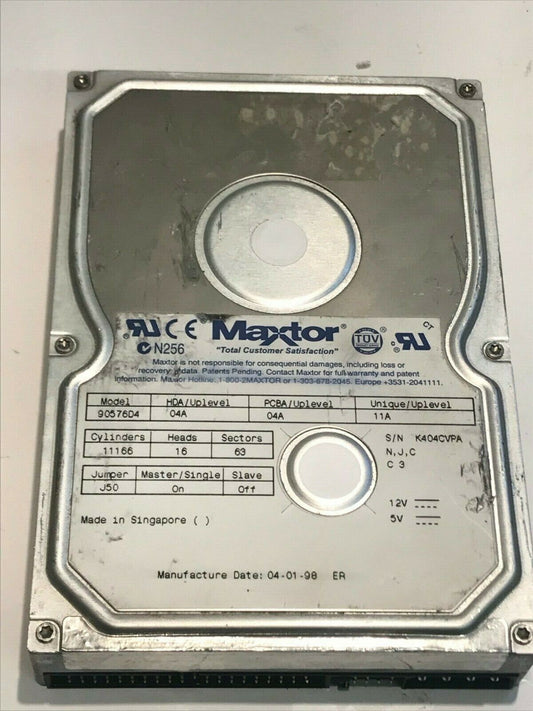 MAXTOR 90576D4 04A 04A 11A 5.7GB IDE HARD DRIVE aa5he7