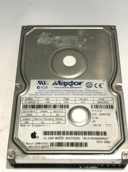 MAXTOR 51024U2 02A 07A A1A DA620XS0 10.2GB IDE HARD DRIVE aa5fb5B