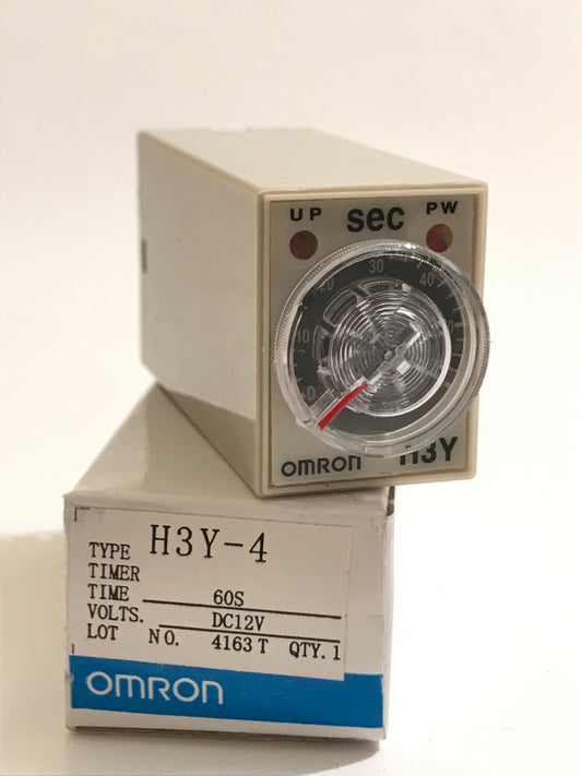 H3Y-4 12V DC MINIATURE PLUG IN TIMER 14 PIN 2 - 60 SECONDS 4 POLE 4PCO ad2G7