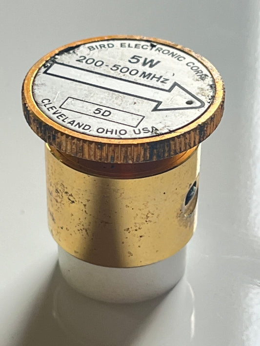 BIRD 5D PLUG IN ELEMENT SLUG 0 - 5 WATTS 200 - 500 MHz THRULINE 43 fcb20.42