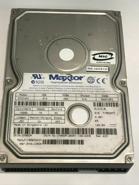 MAXTOR 5T010H1 31A 05A 51A TAH71DP0 10.2GB IDE HARD DRIVE aa5fa6